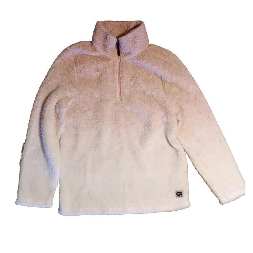 Buffalo Outdoors Workwear Women's L 1/4 Zip Fade Sherpa Pink Ombre